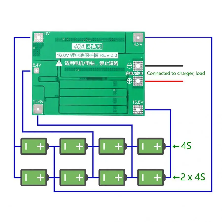Флюоресцентная плата BMS PCB для защиты литиевых аккумуляторов 14 8 а 16 в 18650 с