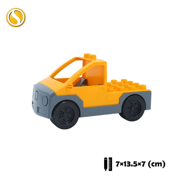 Trailer Car model Airplane Big Building Blocks Vehicle Accessory Compatible Classic Assemble Bricks Children DIY Toys Girl Gift CHE023-huang