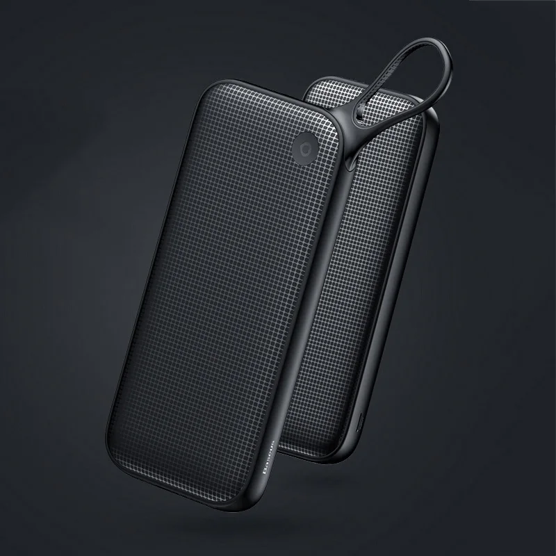 Baseus power Bank 20000 мАч Быстрая зарядка 3,0 портативное зарядное устройство для телефона двойной USB внешний аккумулятор для iPhone Xs Max samsung S9 - Цвет: POWERBANK BLACK