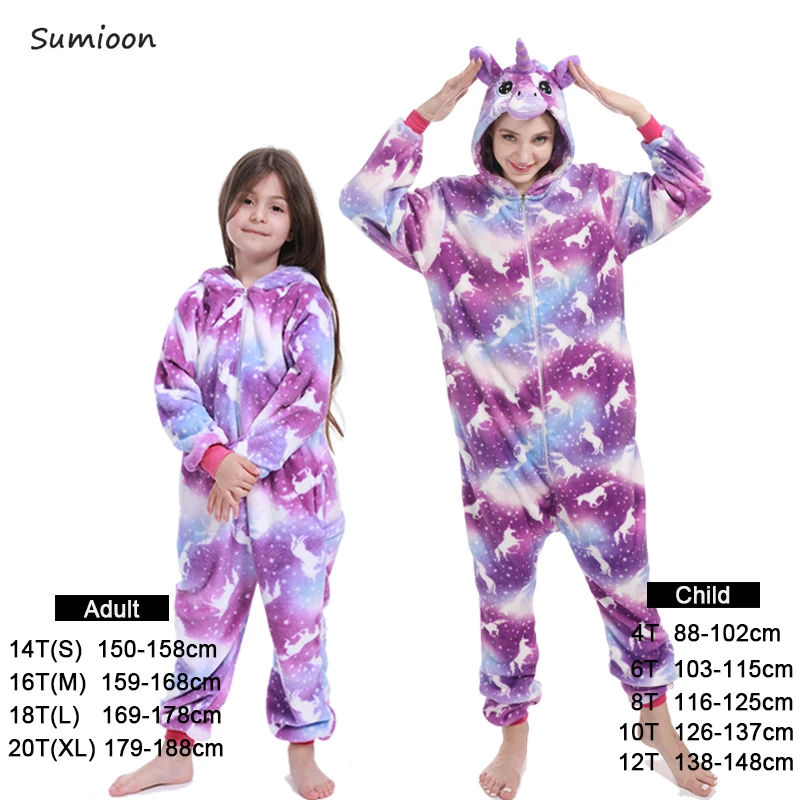 Kigurumi Onesie Kids Pijamas Unicorn Pajamas for Boys Girls Winter Animal Pyjamas Children Sleepwear Teen Overalls 4 6 8 10 Year