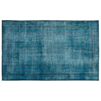 

Handmade Turquoise Vintage Overdyed Turkish Area Rug 177x285 Cm-5'10''X9'4''