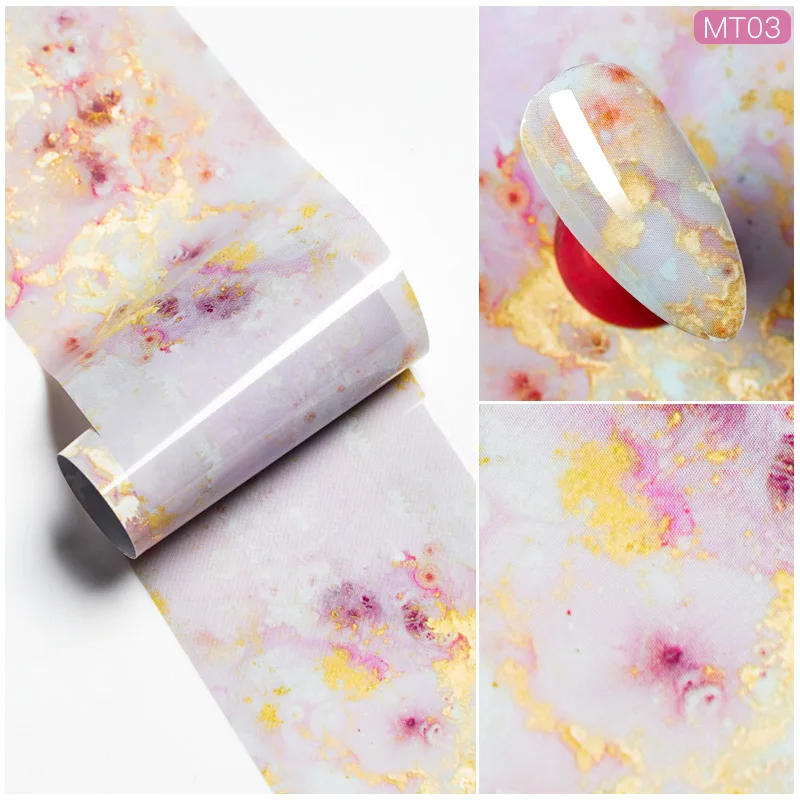 Розовый мраморный дизайн ногтей Фольга наклейка звездное небо переводная бумага наклейка мраморные блестящие, для дизайна ногтей Наклейка гелевая слайдер - Цвет: SQ03820