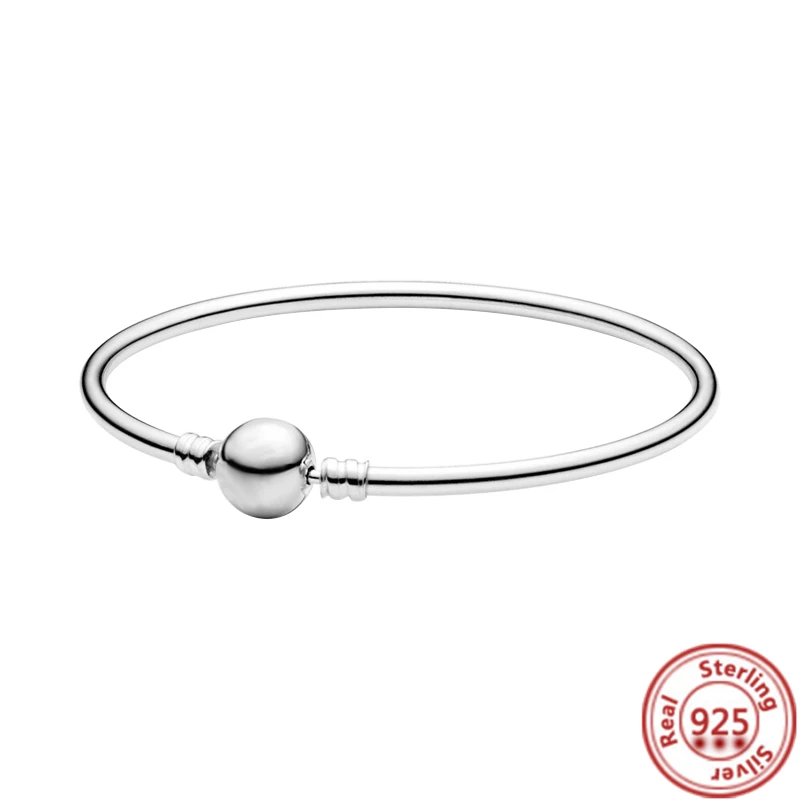 925 Sterling Silver Star Heart Crown Round Pavé Sparkling Snake Chain Basic Bracelet Fit Original Brand Charm Bead Women Jewelry silver rings 925 Silver Jewelry