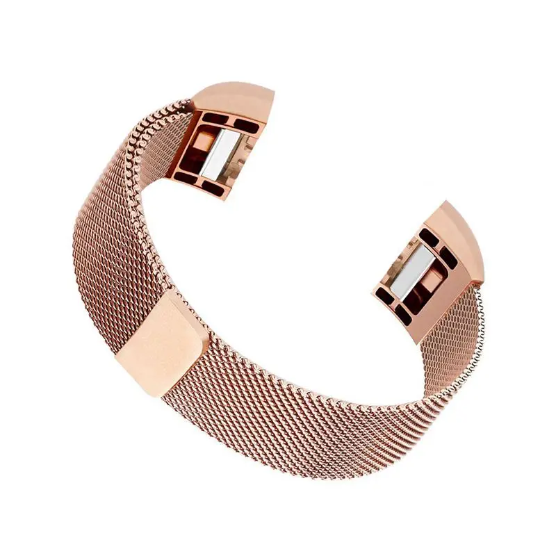 

New Milanese Loop Stainless Steel Bracelet Smart Watch Strap with Unique Magnet Lock For Fitbit Charge 2 Replacement Wristbands,