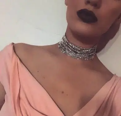 style two Новинка, стразы, отделка шеи, аппликация, цепочка для модных девушек, свадебное украшение - Цвет: style two