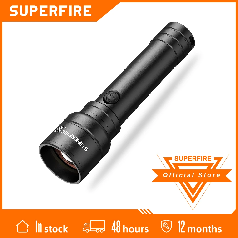 SUPERFIRE C20-T 15 Вт Мощная Вспышка Zoom USB перезаряжаемая ультра яркая наружная фонарь