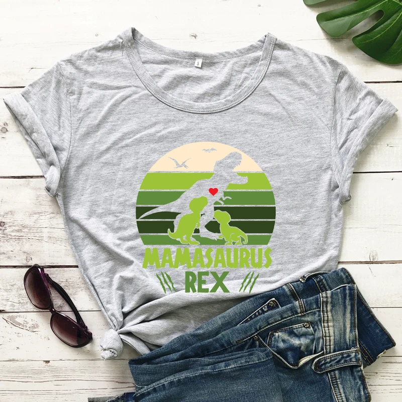 Camiseta de Mamasaurus Rex de colores, divertida camiseta de mamá dinosaurio, linda camiseta de regalo para el Día de la Madre