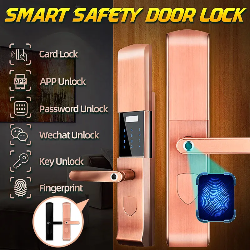 

Security Smart Electronic Fingerprint Door Security Anti-theft Touch APP Keys Password Keys Keypad Lock Smart Home Security Lock