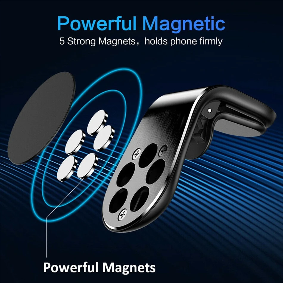 Универсальный магнитный автомобильный держатель в форме L с креплением на вентиляционное отверстие для iPhone, gps, автомобильный держатель для смартфона, держатель для телефона, магнитный держатель