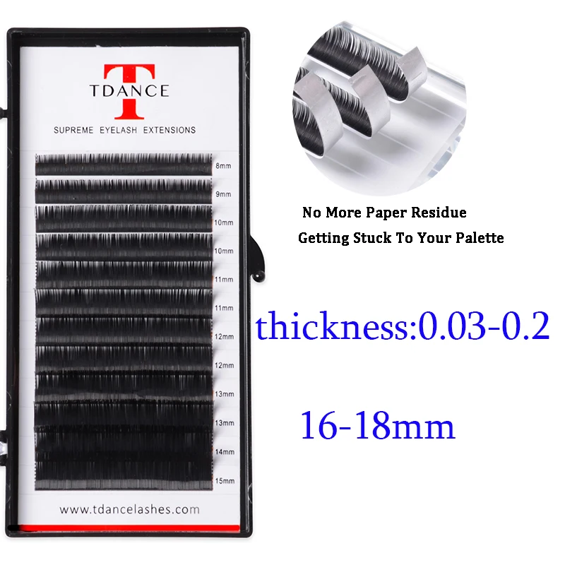 

TDANCE Individual Eyelash Extension 16-18mm High Quality False Mink Lash False Volume Eyelash Extension
