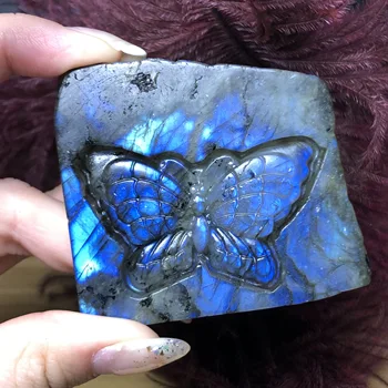 

HOT!!!!!!! natural blue labradorite hand crved polished crystal stone butterfly