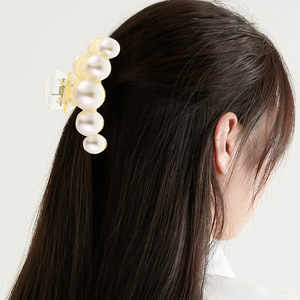 Artigli per capelli in acrilico coreano Clip per artigli di perle per donna fermaglio per capelli di grandi dimensioni per ragazza Clip di squalo accessori per capelli di moda