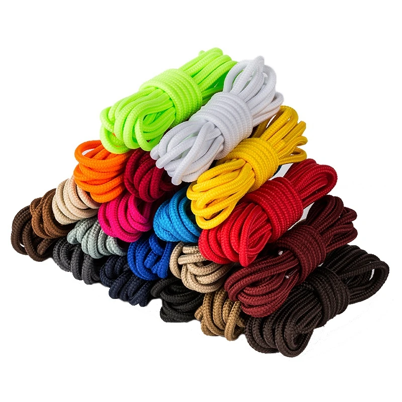 21 Colors Round Shoe Laces Polyester Solid Shoelaces Outdoor Leisure