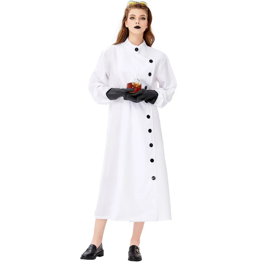 

Halloween carnaval costume parody party role cosplay dress crazy mad scientist uniform women gothic horror costume