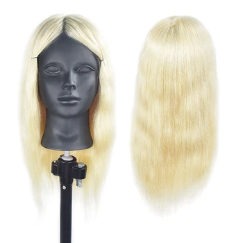 

Mannequin heads 100% Natural Human Hair Training Mannequin Head Cosmetology Hairdressing Makeup with Long Hair