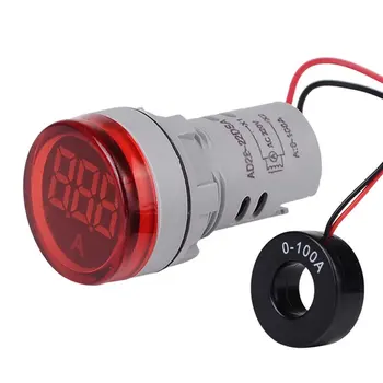 

SINOTIMER 22mm Round LED Diaplay 0-100A AC Current Indicator Pilot Light Signal Light Ammeter Tester Ampermeter Monitor