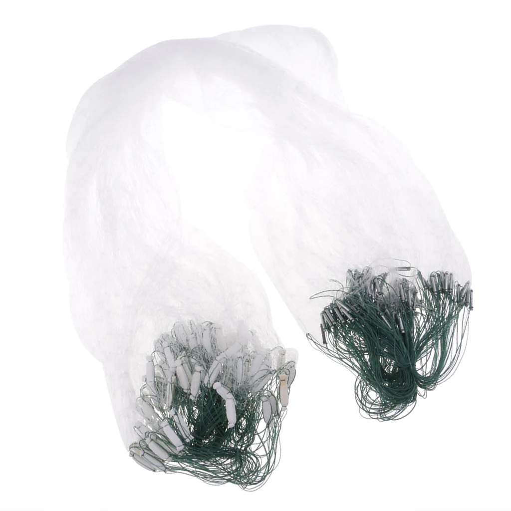 20m Polyethylene Sticky Single Layers Clear Green Bait Trap Monofilament Fishing Gill Net with Floating Screen Mesh Trap