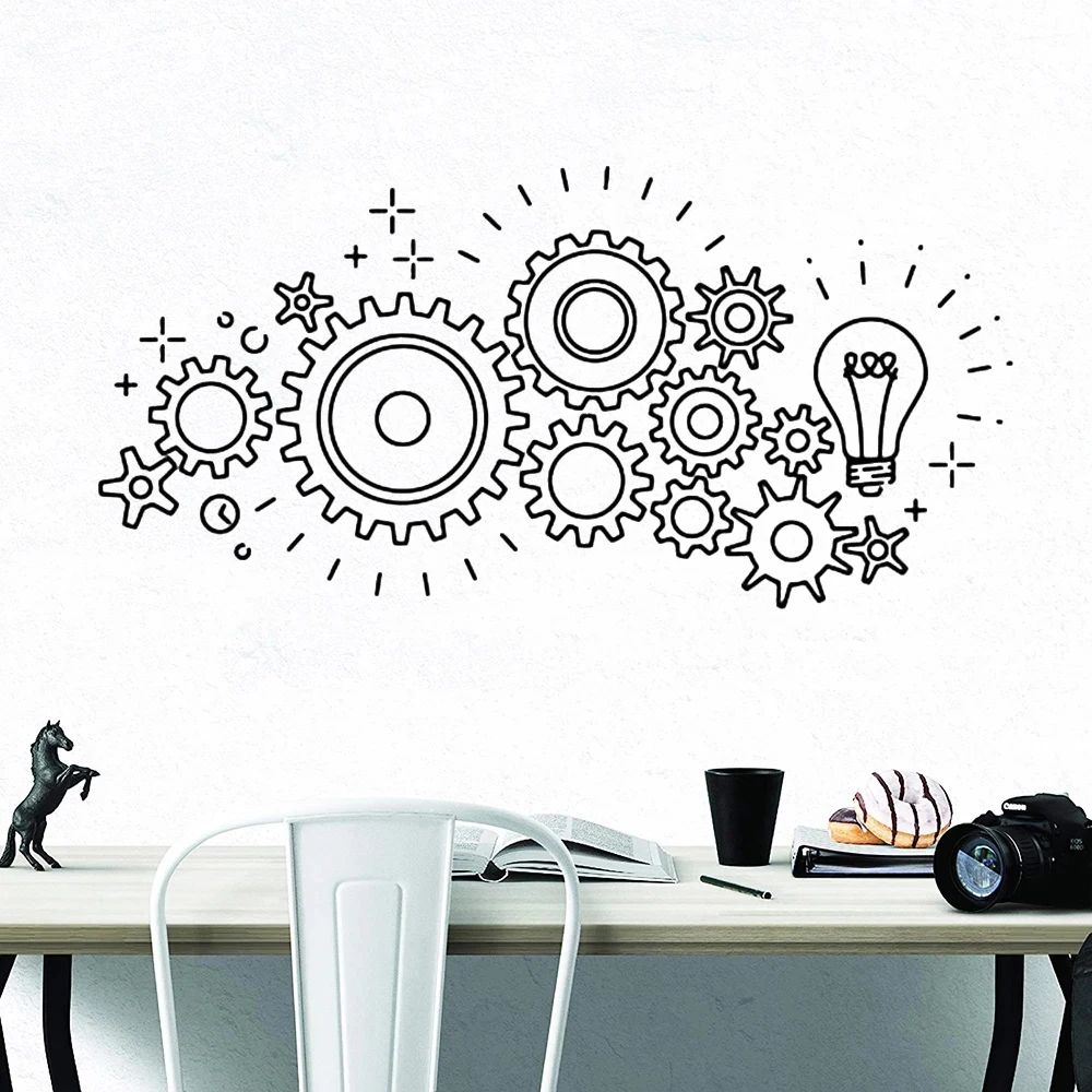 

Steampunk Gears Wall Stickers Home Decor Poster Vinyl Office Livingroom Industrial Style Decoration Show Decals Murals DW4951