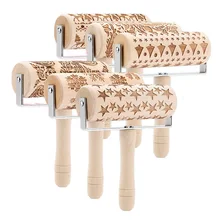 6 стилей Скалки деревянные рельефные печенье выпечки Декор тесто Рождественская вечеринка десерт