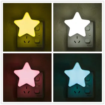 

Light Sensor Control Mini Star LED Night Light Children Bedroom Bedside Lamp with EU/US Plug Baby Sleeping Light