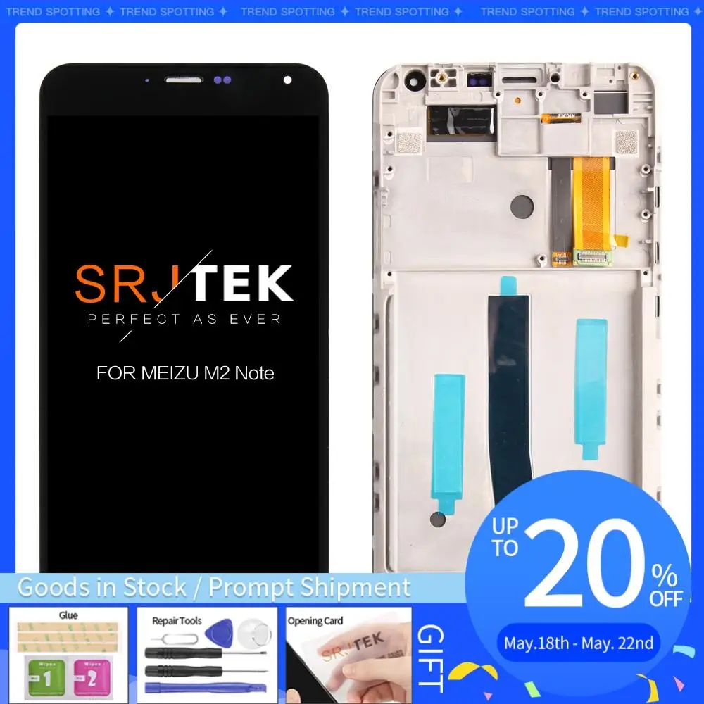 SRJTEK для Meizu M2 Note сенсорный экран дигитайзер + ЖК-дисплей 5 дюймов мобильный телефон