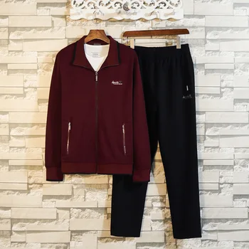 

Season Plus Fat plus Size Sports Suit Male Fat Man Coat Loose Li Collar Jacket Fat Leisure Time Trousers Spuer