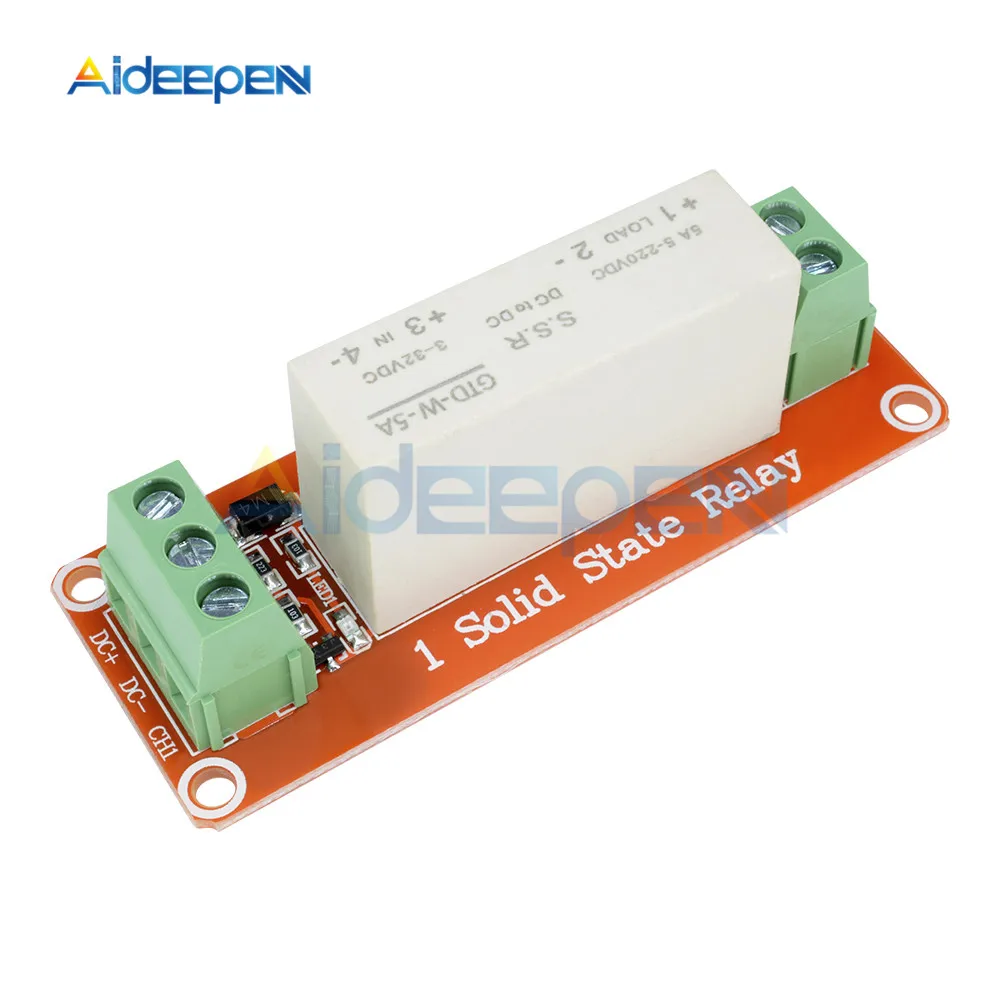 

DC 5V 1 Channel SSR Solid State Relay Module High-low Level Trigger 5A 3-32V For Arduino Uno R3