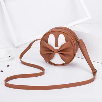 

Hit Color Fashion Round Gift Bowknot Cute Single Shoulder Crossbody Small PU Women Bag Adjustable Strap Casual Messenger