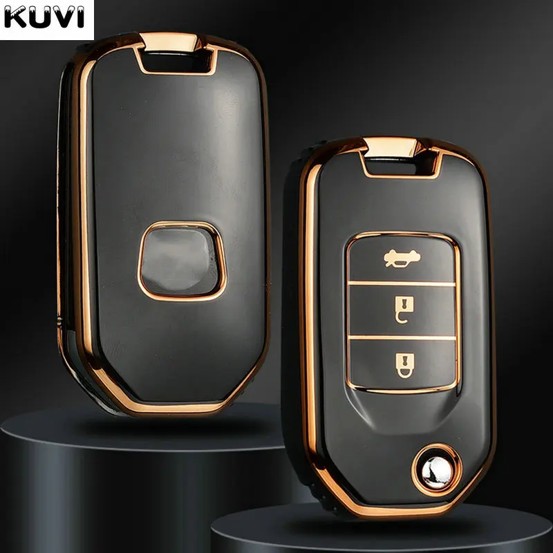 Car Key Case Shell Cover Plating TPU Car Key Case Shell Cover Fob For Honda Civic HRV CRV XRV CR-V Crider Odyssey Pilot Fit Accord Protector Accessories