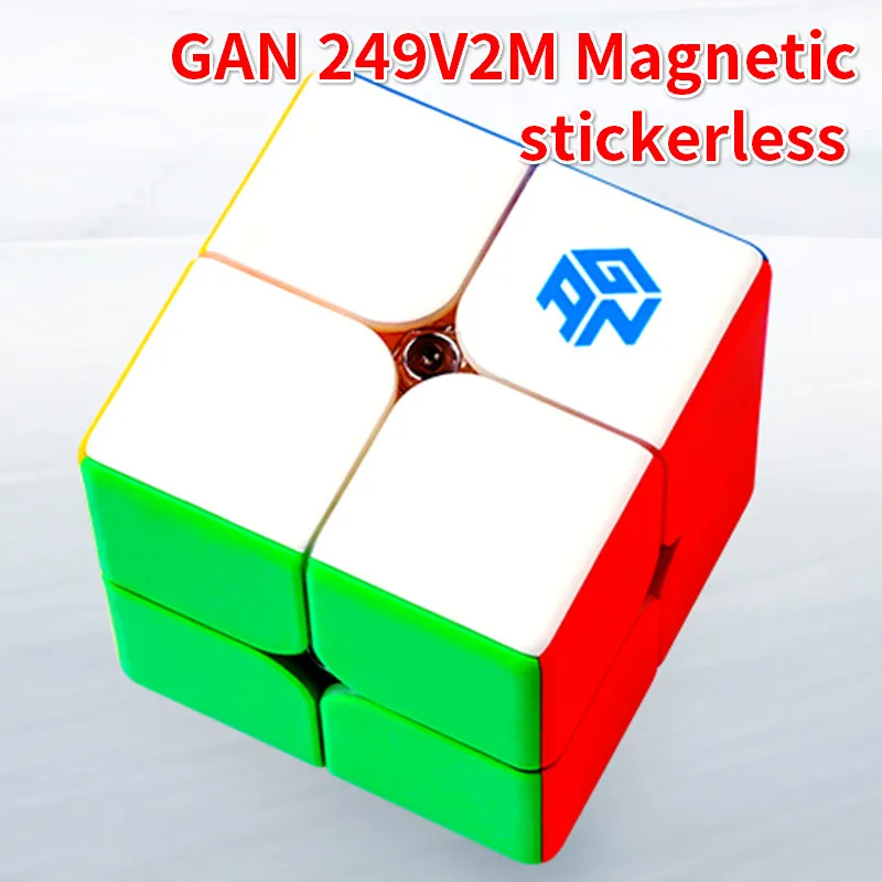 Gan249 V2 M 2x2x2 Магнитный Магический кубик GAN 249 Gan Air Gan 249 V2 M Gan CubePuzzle игрушки для детей - Цвет: Magnetic stickerless