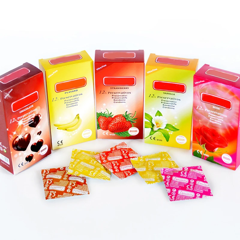 12pcs Sensitive Condom Ultra Soft With Mace Pointed Design Lubricated Latex Condom Flavored Safety Sex Accessories