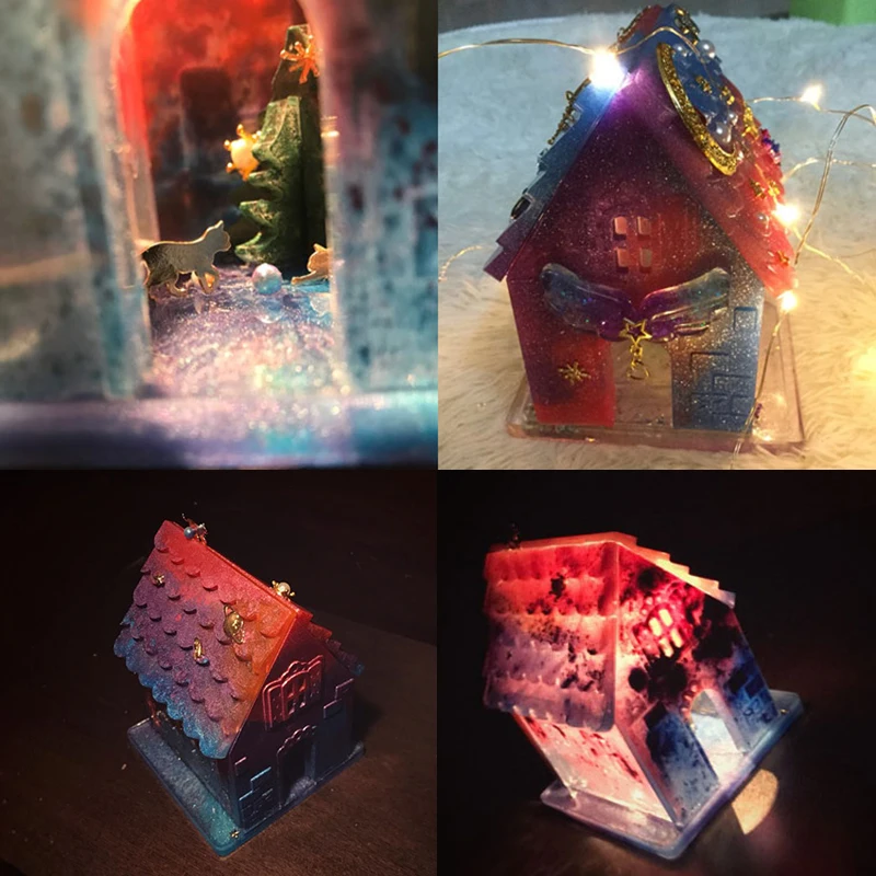 2 шт./компл. 3D рождественские силиконовые формы, рисунок «Имбирный пряник» шоколадный прессформы торта Fondant(сахарная) пресс-формы DIY House печенье инструменты для украшения торта