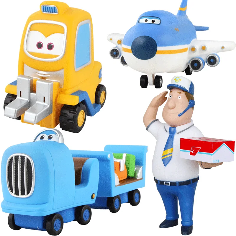 4 шт./компл. Q версия Kawaii Super Wings Мини фигурки из АБС пластика робот игрушки супер