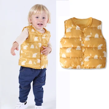 

2020 New Winter Kids Warm Vest Jackets Baby Boy Girl Sleeveless Sweater Coat Toddler Kids Baby Vest Cotton-padded Waistcoats