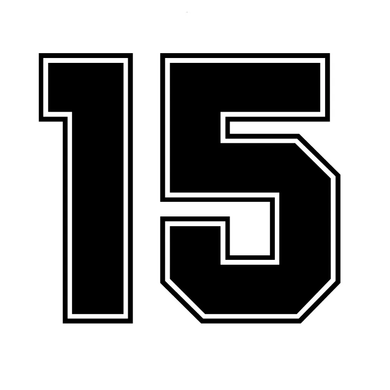 

No. 15 Jersey Vinyl Waterproof Car-Stickers and Decals Cover Scratches for Bumper Bodywork Windshield Suv Decoration KK15*14cm