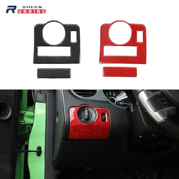 

Real Carbon Fiber Car Headlight Switch Buttons Decoration Cover Stickers For Ford Mustang 2009-2013 Styling Accessories