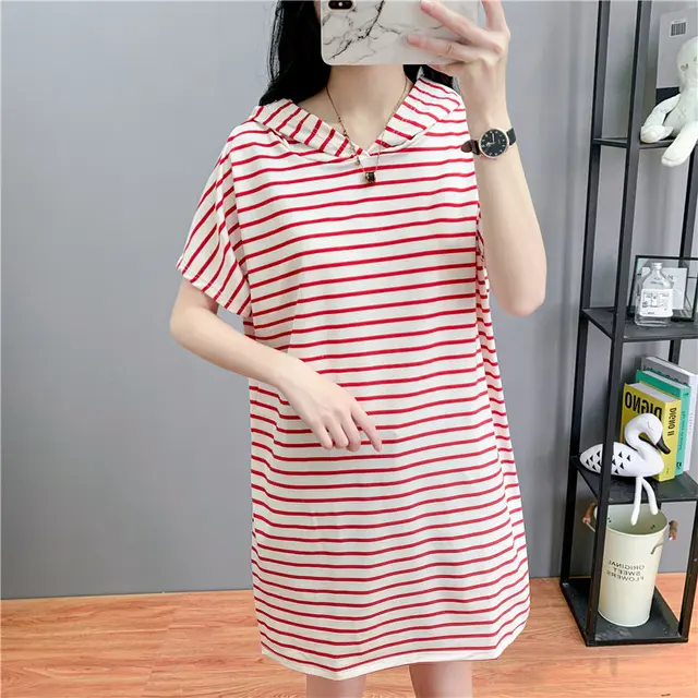 striped t shirt dress plus size