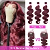 Ali Coco 99j Body Wave with 5x5 Closure Human Hair Bundle With Closure Brazilian Body Wave Dark Burgundy Bundles with Closure 1