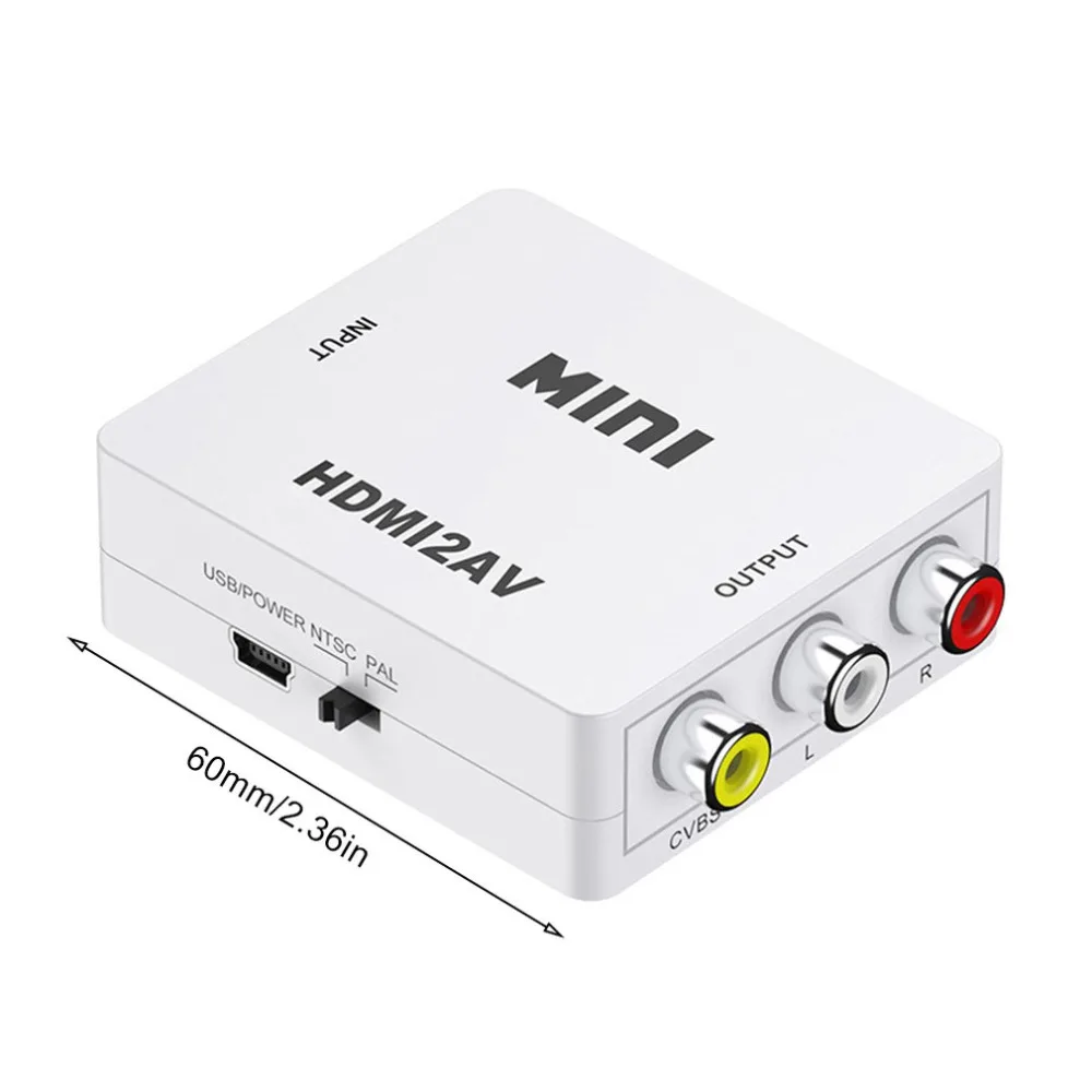 HDMI К AV Scaler адаптер HD видео композитный конвертер коробка HDMI к RCA AV/CVSB L/R видео 1080P мини конвертер