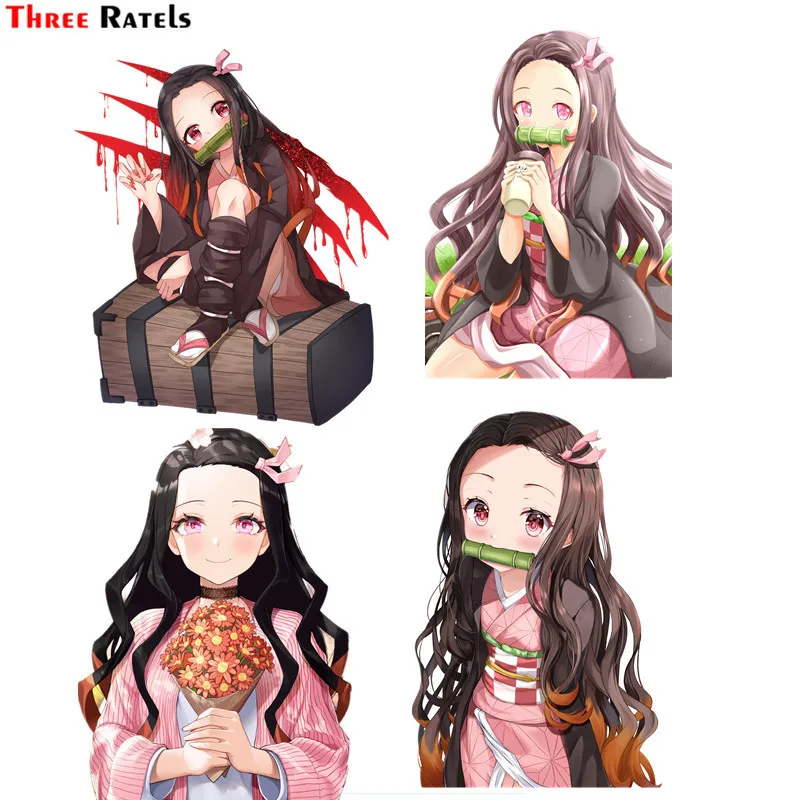 

Автомобильная виниловая наклейка Three Ratels F582 Kamado Nezuko Kimetsu No Yaiba