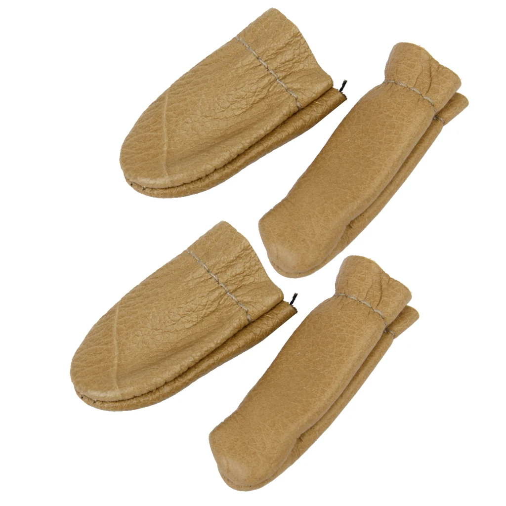 2Set Cow Leather Finger Guard Covers Craft Sewing Thumb Finger Protection