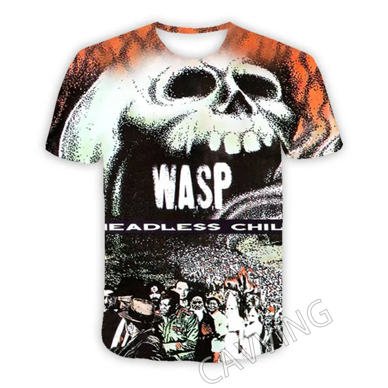 CAVVING 3D Printed W.A.S.P Rock Casual T-shirts Hip Hop Tee Shirts Harajuku Styles Tops Clothing for Men/women T01 | Мужская одежда