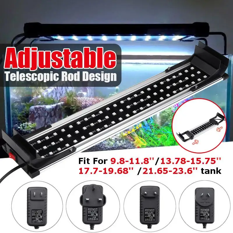AC 110-240 в 28 см капюшон светодиодный с регулируемой яркостью RGB аквариум лампа для аквариума 25-30 см аквариум с пультом дистанционного управления