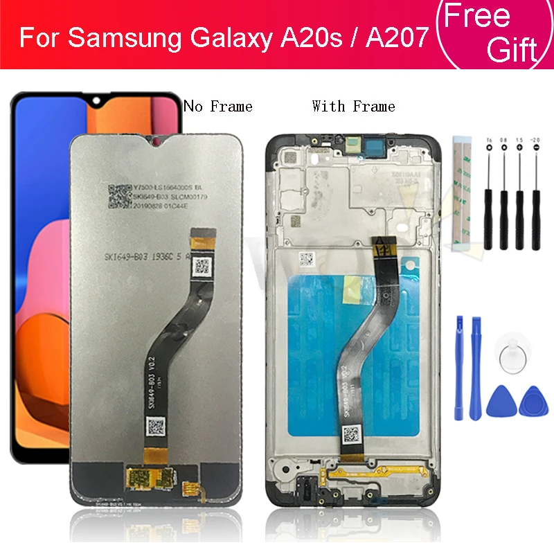 

For Samsung Galaxy A20s LCD Display A207 2019 Touch Screen Digitizer Assembly With frame SM-A207F/DS A207U replacement+tools