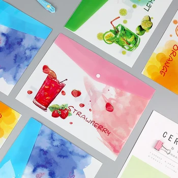 

1 Pcs Fresh A4 Fruits Lemon Grape Strawberry Orange PVC Waterproof Document Bags File Folder Organizer Korean Stationery Gifts