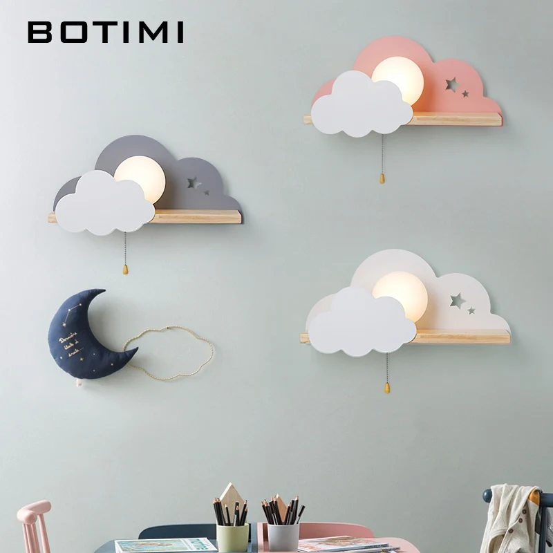 Настенный светильник для мальчиков и девочек BOTIMI металлический светодиодный