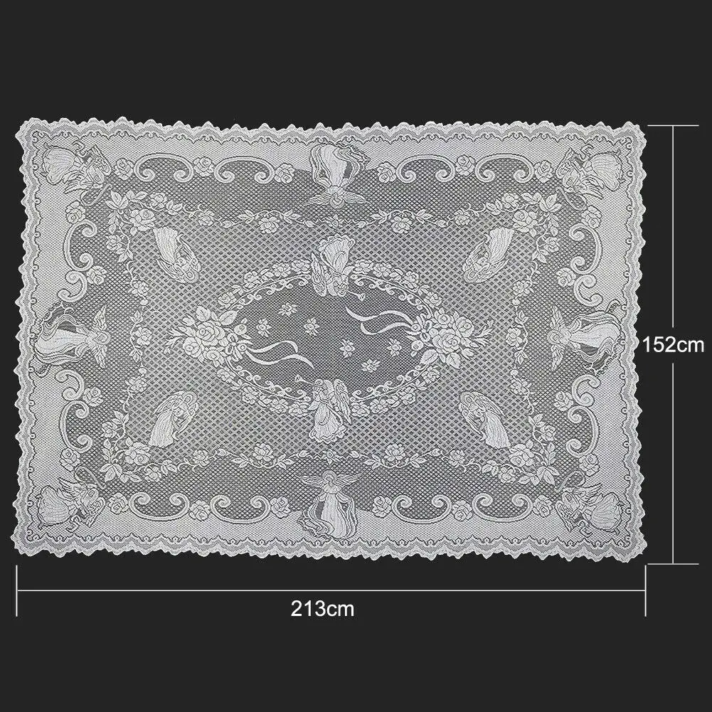 152x213cm Белая Квадратная круглая Рождественская скатерть, кружевная скатерть для отеля, домашний банкет, вечерние украшения, горячая распродажа - Характеристики: 152x213cm