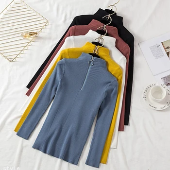 

SEDUTMO Winter Turtleneck Slim Sweater Women Pullovers Harajuku Long Sleeve Knitted Black Jumper Tunic Basic Top ED1216