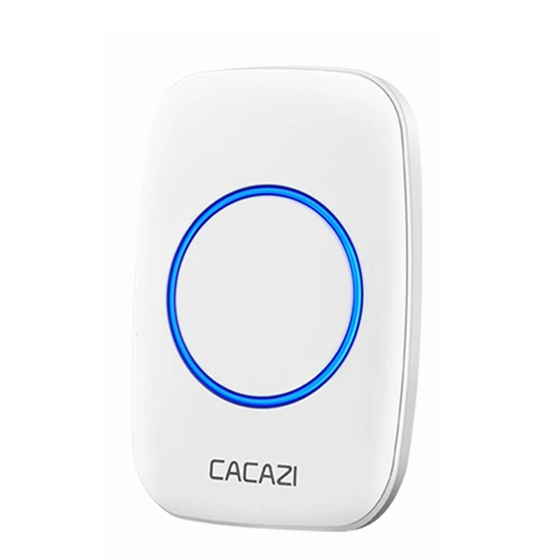 CACAZI умный беспроводной пейджер дверной звонок домашний старый человек Аварийная сигнализация 80 м дистанционный звонок США ЕС Великобритания вилка 1 Кнопка 1 пейджер 1 приемник - Цвет: white receiver