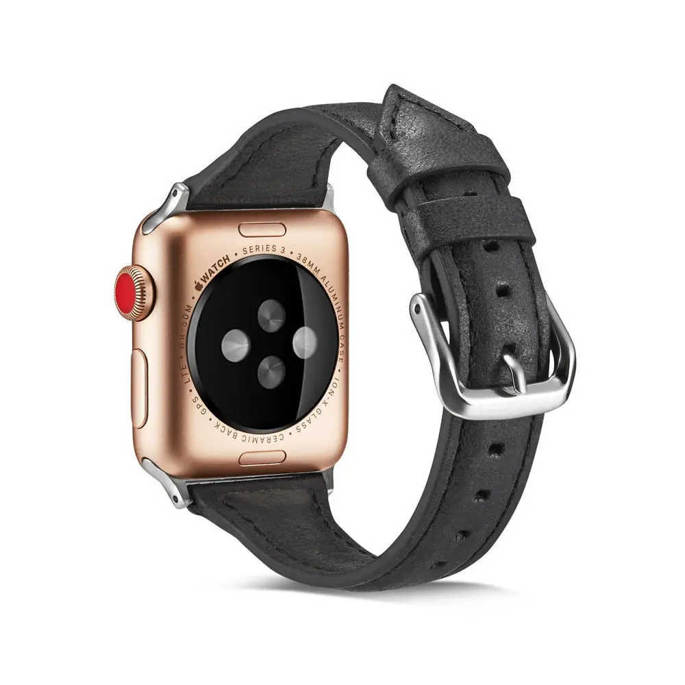 Кожаный ремешок для Apple watch 44 мм 40 мм iwatch Series 5 4 42 мм 38 мм 3 2 1 мягкий подлинный Браслет ремень для Apple watch 4 5